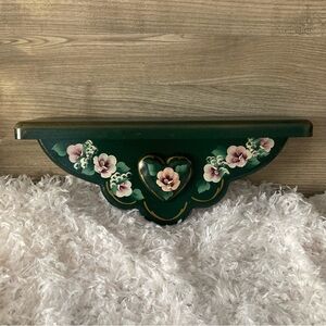 Vintage Tole Painted Wooden Shelf